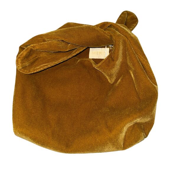 Merit Handbags - NWT Merit Beauty Brown Corduroy Signature Makeup Bag Tie Top Pouch Old Money